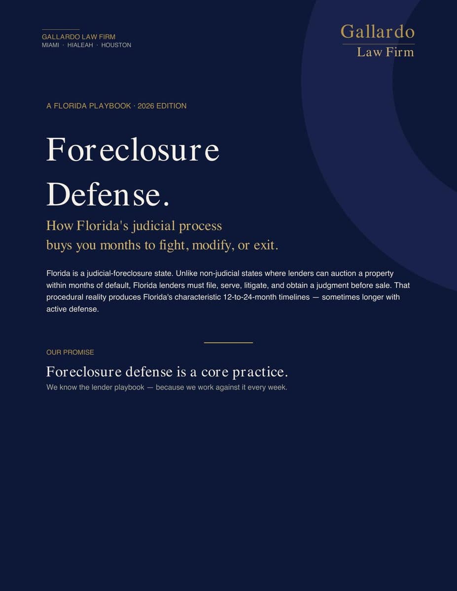 The Florida Foreclosure Defense Playbook — PDF cover
