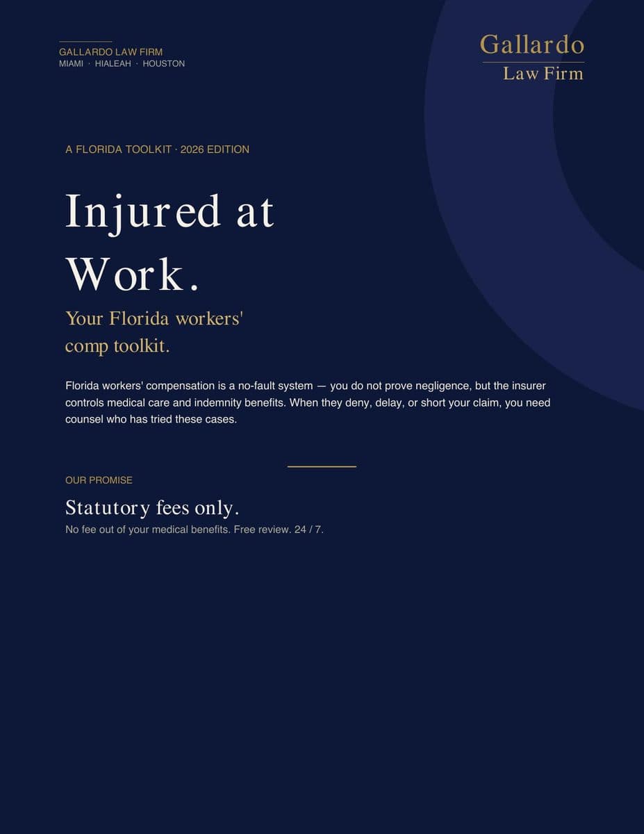 Injured at Work — Your Florida Workers' Comp Toolkit — PDF cover
